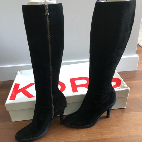 KORS Michael Kors Shoes - Michael Kors Floozy Black Suede Stiletto Boot - 8